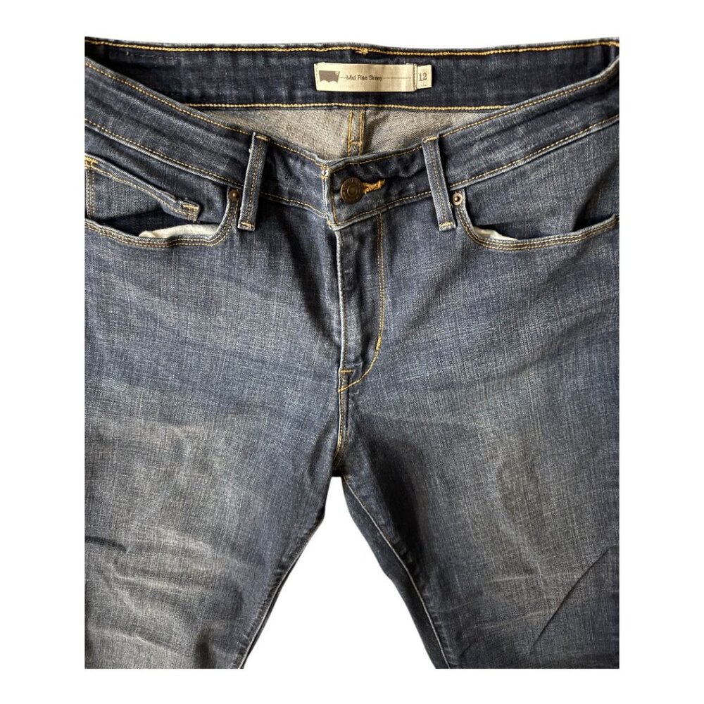 Womens Levi Mid Rise Skinny Jeans (12) - Picture 3 of 4